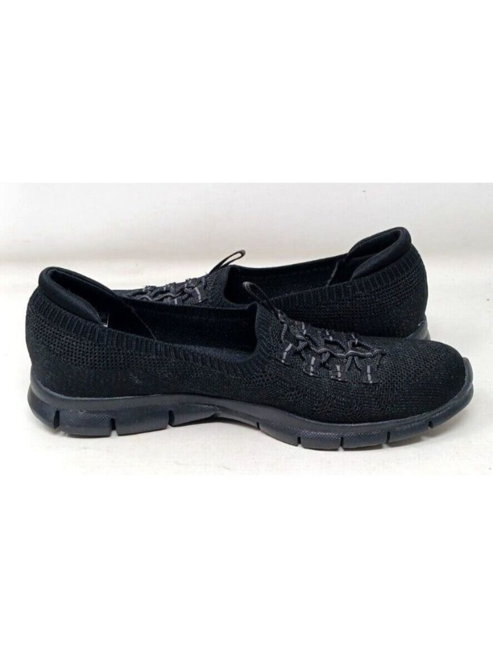 Skechers Stretch Fit AIR COOLED MEMORY FOAM Black Womens Shoes Sz 7 EUR 37 #4-2 - Picture 4 of 12